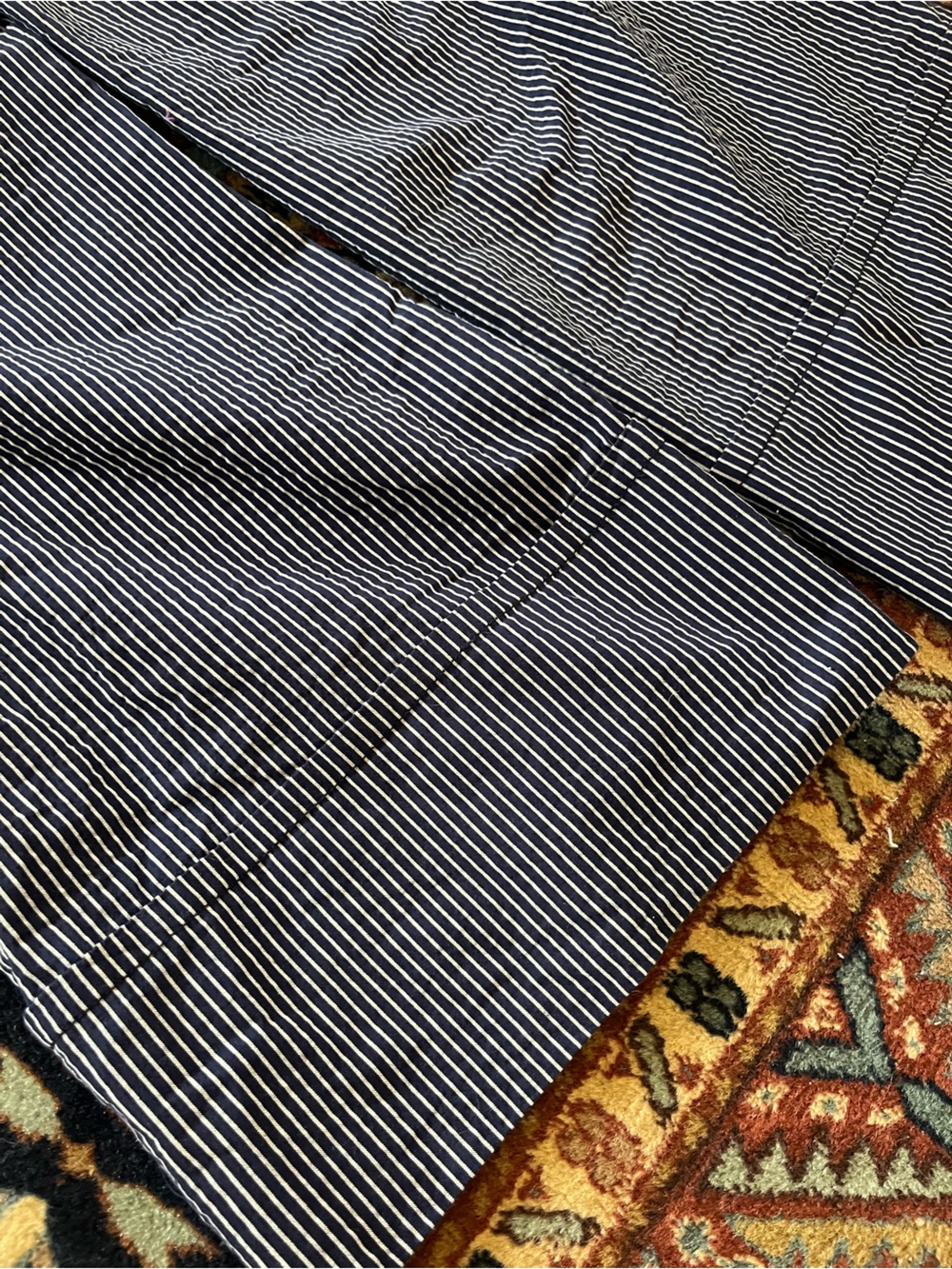 Maeve Anthropologie Navy pinstripe button down Sleeveless Wide-Leg Jumpsuit 4 - Picture 9 of 10